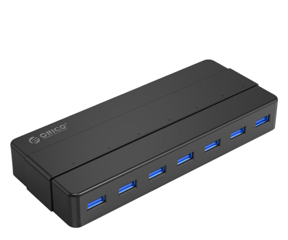 Hub USB Orico 7x USB-A 3.0 - czarny